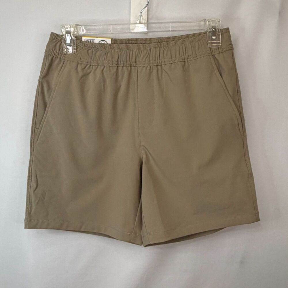 Size M Member's Mark Men's Tech Pull-On Shorts 7" Moisture Wicking UPF 30 Khaki